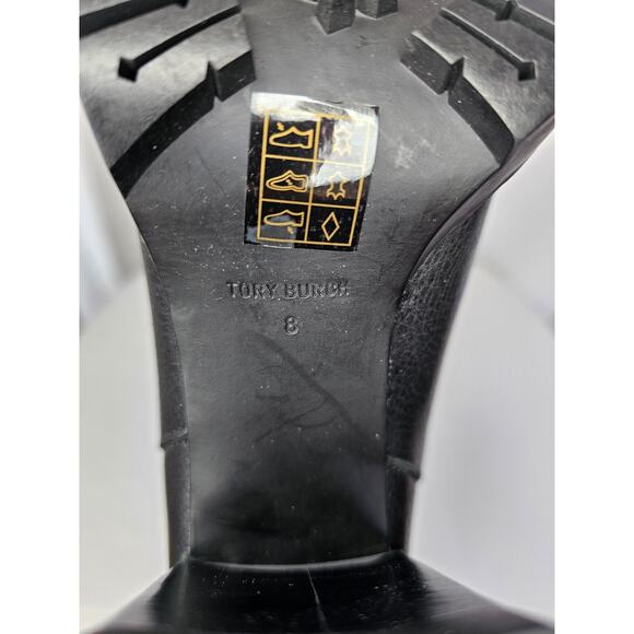 Tory Burch Carson Lug 70 MM Sole High Heel Bootie Boots Size 8 Black NWT - Picture 10 of 12